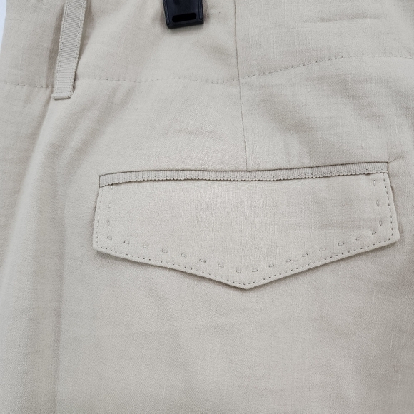 Elie Tahari Women's Plus Jillie Linen Blend Flare Pants Sandpiper - 14 - Picture 5 of 7